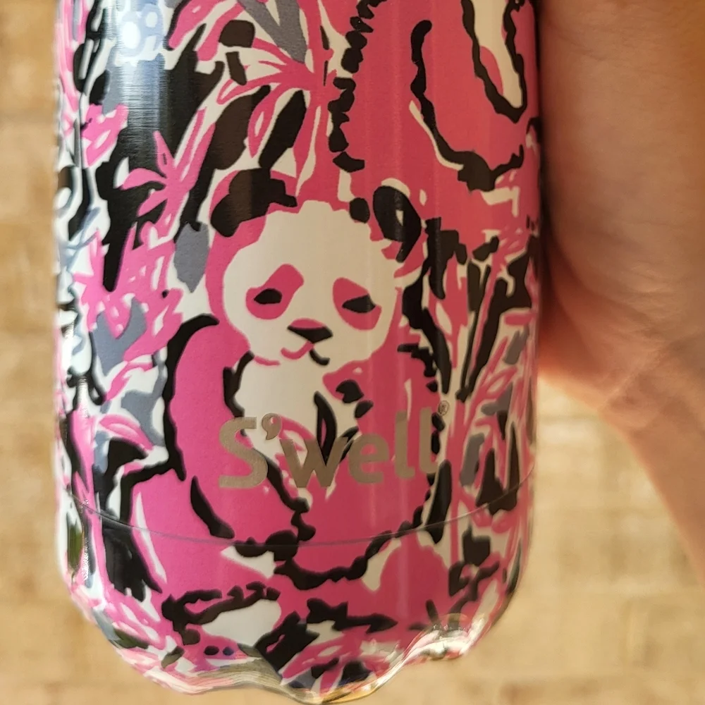 Swell Lilly Pulitzer Water Bottle Hanging with My Boo Panda Print